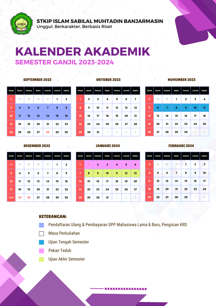 Kalender Akademik Semester Ganjil Stkip Islam Sabilal