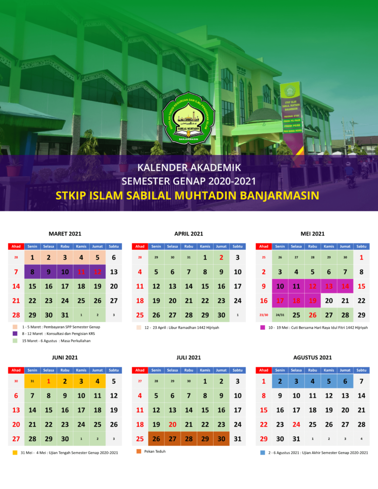 Kalender Akademik Semester Genap 20202021 STKIP Islam Sabilal